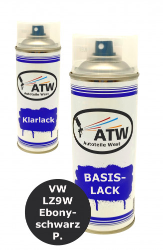 Autolack für VW LZ9W Ebonyschwarz P.+400ml Klarlack Set